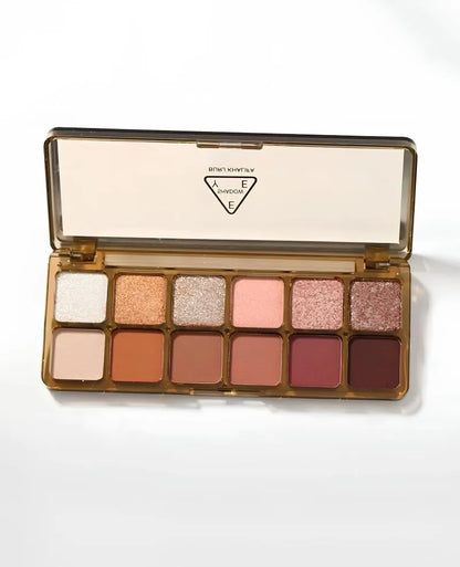Sombras Glam Pro 12 Cores – Foscas, Brilhantes e Glitter Resistentes à Água